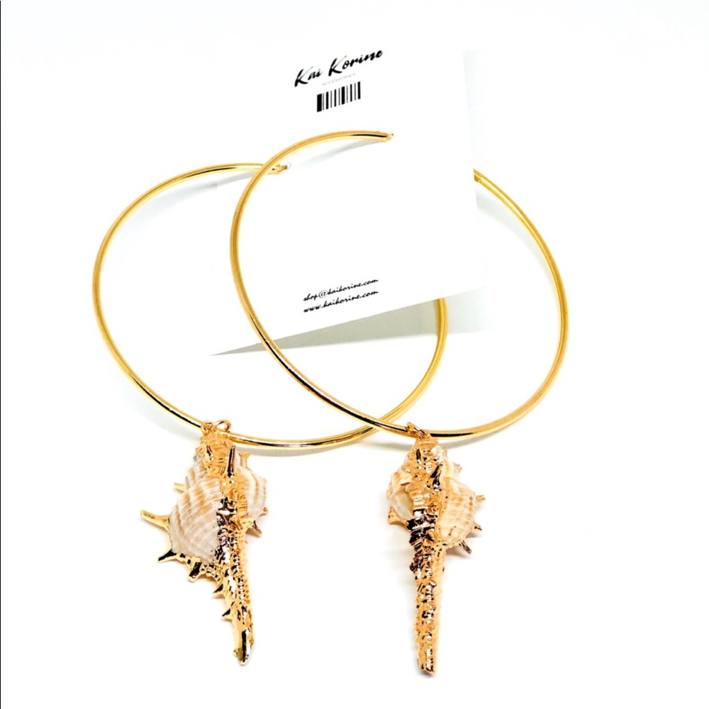 Gold Charm Hoops